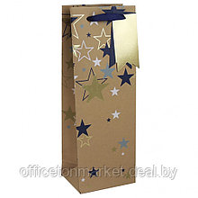 Пакет бумажный подарочный "Multiple stars", 12.7x9x35.5 см, крафт