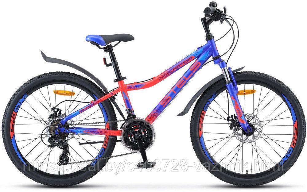 Велосипед Stels Navigator 410 MD 24 21-sp V010 (2022) (синий/неоново-красный) - фото 3 - id-p177171816