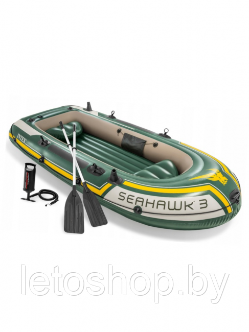 Надувная лодка Intex 68380 Seahawk 300 Set 295*137*43 см.