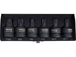 Головки-Насадки ударные 3/4" TORX/SPLINE M16, M18, T70, T80, T90, T100 (набор 6пр) "Yato"