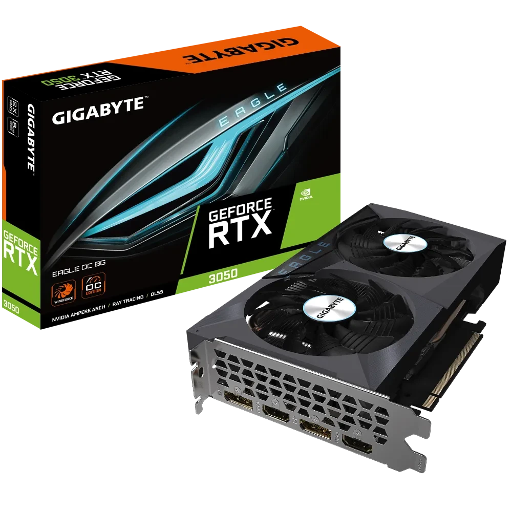 Видеокарта Gigabyte GeForce RTX 3050 Eagle OC 8G GV-N3050EAGLE OC-8GD