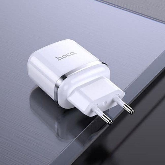 Зарядное устройство Hoco N4 Aspiring 2 USB 2.4A + Type-C кабель (Белый) - фото 3 - id-p200941455