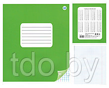 Тетрадь школьная, ф,170x205, клетка. 12л, обложка картон, серия Однотонная Зеленый