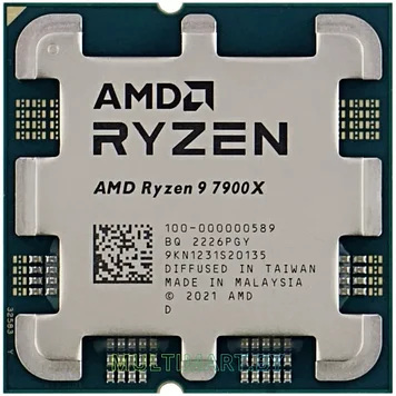 Процессор BOX Socket-AM5 AMD Ryzen 9 7900X (100-100000589WOF) 12C/24T 4.7GHz/5.6GHz 12+64Mb 170W (без кулера)