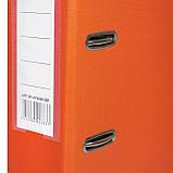 Папка-регистратор PP 80мм оранжевый, метал.окантовка/карман, собранная, фото 6