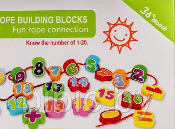 Детский набор для счета Цифры VT19-20292 шнуровка, арифметические счеты, детские деревянные игрушки - фото 2 - id-p200954435