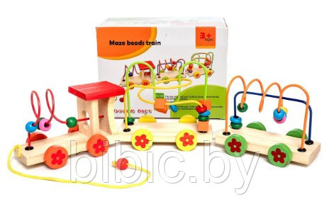 Деревянный паровозик лабиринт VT19-20073, детские деревянные игрушки - фото 2 - id-p200954510