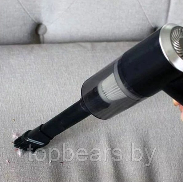 Портативный вакуумный мини пылесос для авто и дома 2 in 1 Vacuum Cleaner (2 насадки) Черный - фото 10 - id-p179794418
