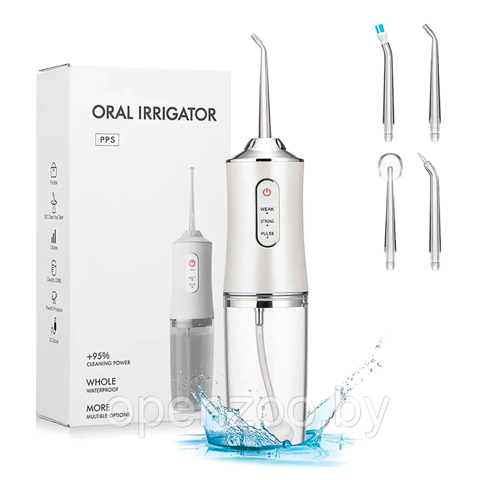 Ирригатор (флоссер) для гигиены полости рта Oral Irrigator 4 сменные насадки Зеленый - фото 3 - id-p154997468