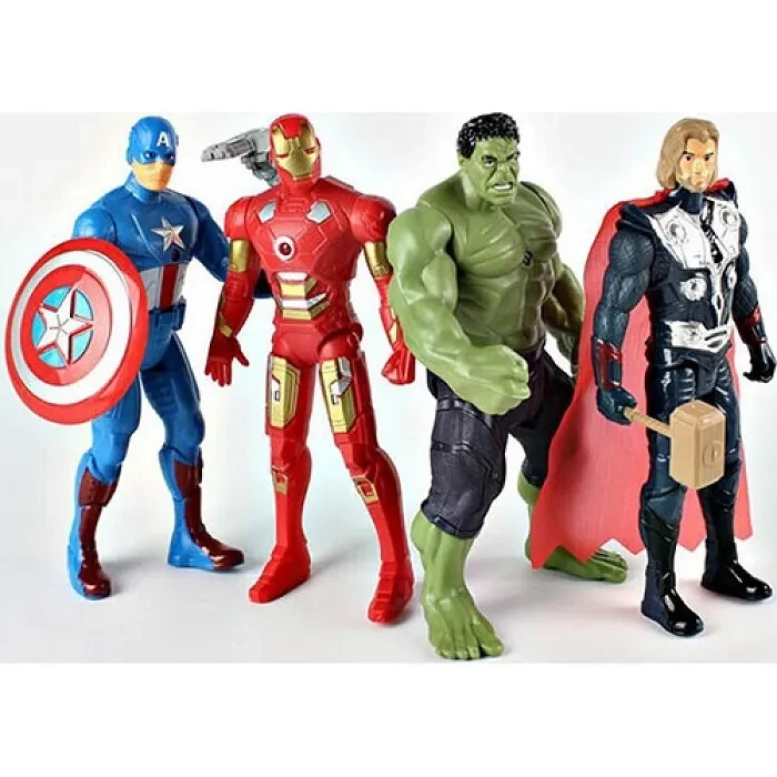 Игровой набор Мстителей 4 героя(Тор, Халк, Капитан Америка, Железный Человек) 25см - фото 1 - id-p200958288