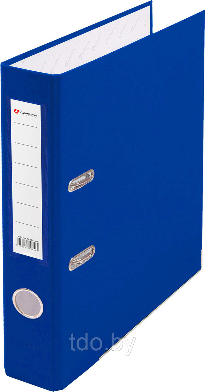 Папка-регистратор PP 50 мм синий, метал.окантовка/карман, собранная