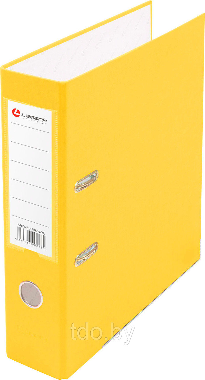 Папка-регистратор PP 80мм желтый, метал.окантовка/карман, собранная - фото 1 - id-p200954151