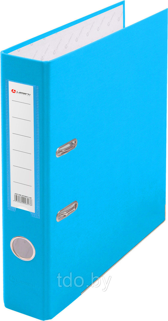 Папка-регистратор PP 50мм голубой, метал.окантовка/карман, собранная - фото 1 - id-p200954156