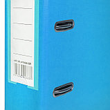 Папка-регистратор PP 80мм голубой, метал.окантовка/карман, собранная, фото 7