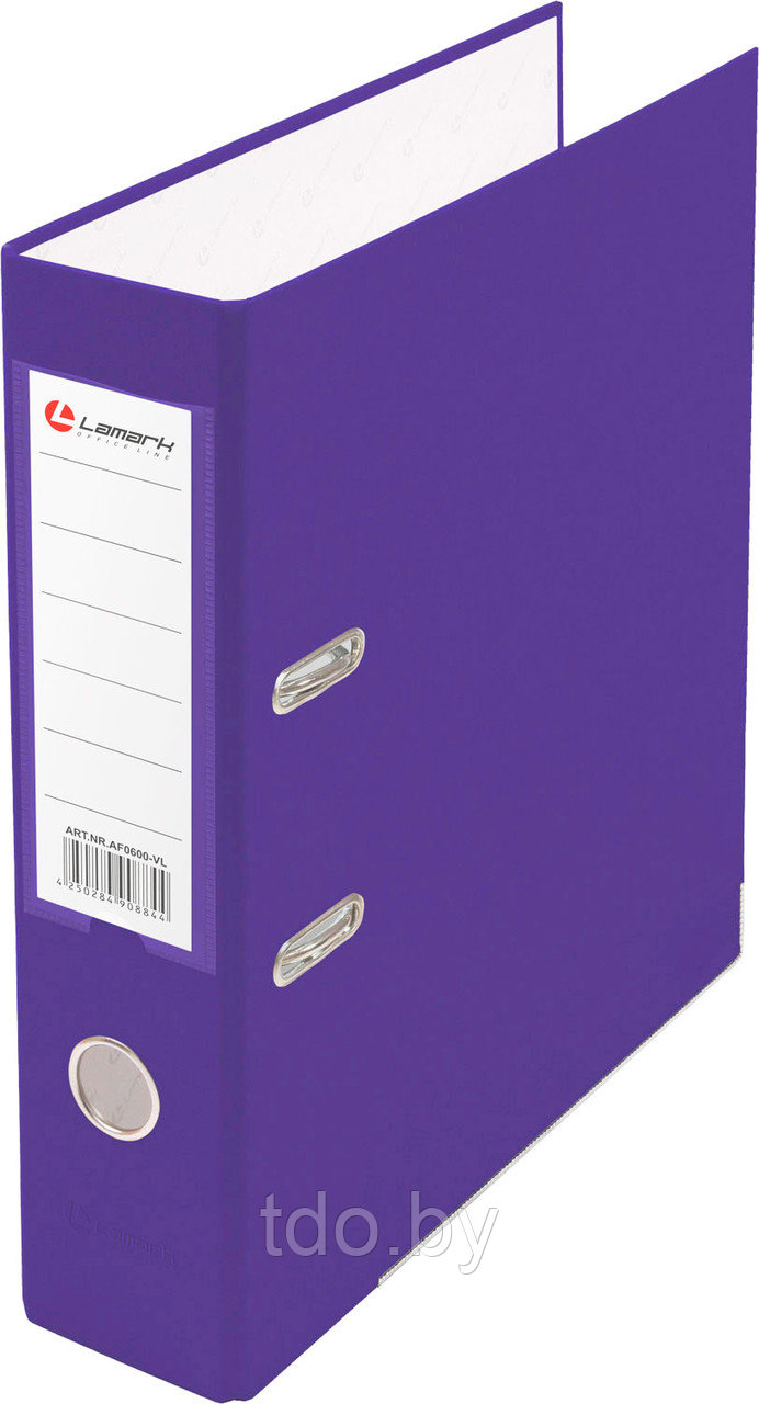 Папка-регистратор PP 80мм фиолетовый, метал.окантовка/карман, собранная - фото 1 - id-p200954158