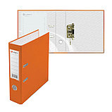 Папка-регистратор PP 80мм оранжевый, метал.окантовка/карман, собранная, фото 2