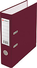 Папка-регистратор PP 80мм бордовый, метал.окантовка/карман, собранная