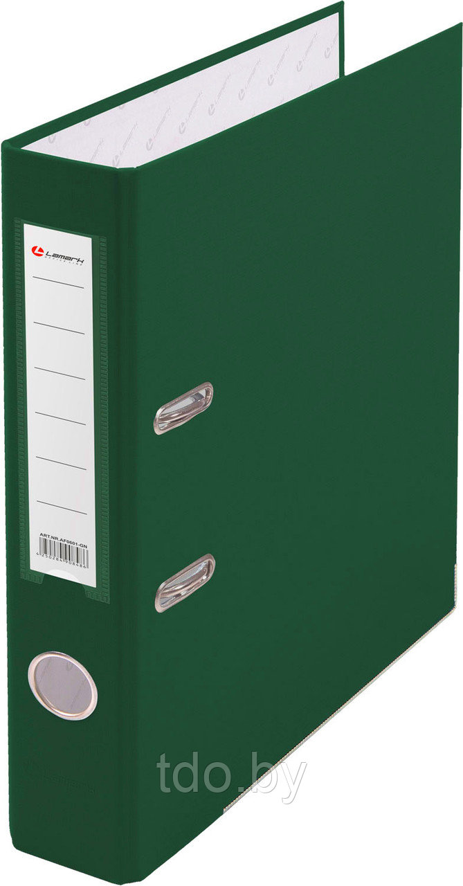 Папка-регистратор PP 50мм зеленый, метал.окантовка/карман, собранная - фото 1 - id-p200954161