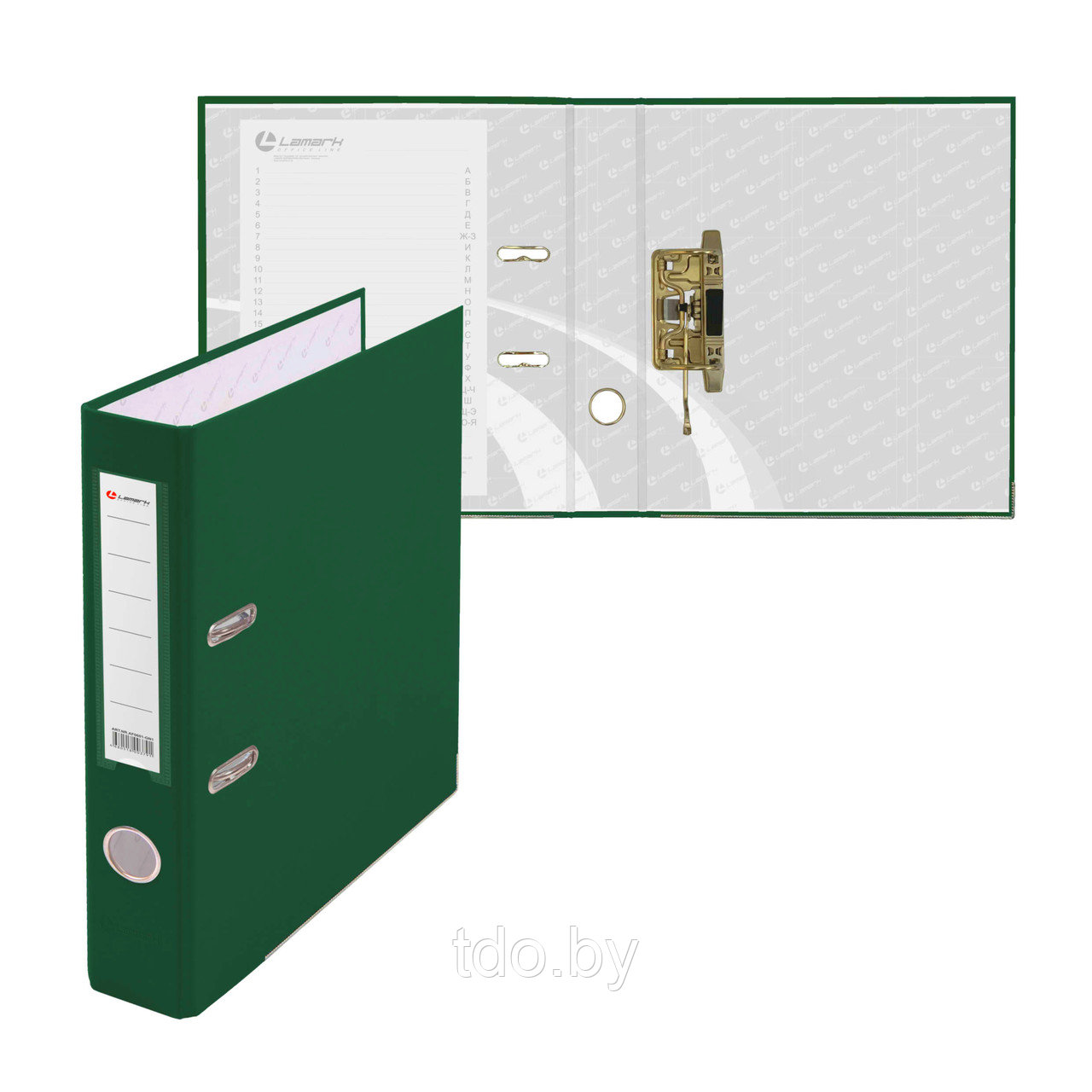 Папка-регистратор PP 50мм зеленый, метал.окантовка/карман, собранная - фото 2 - id-p200954161