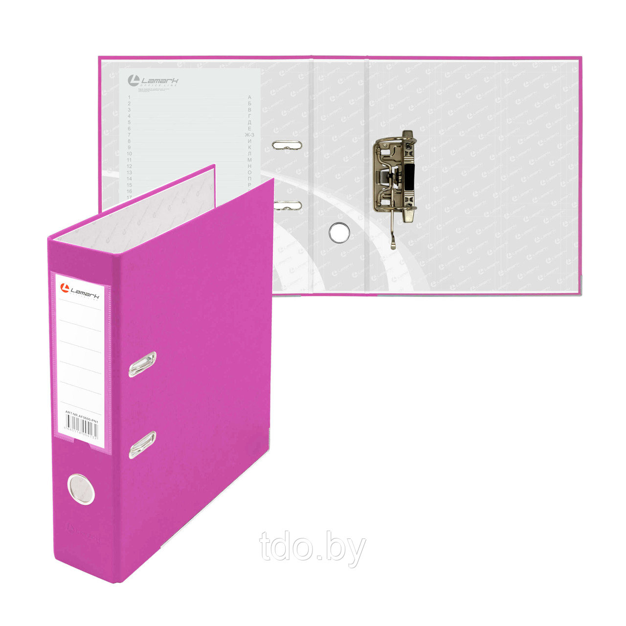 Папка-регистратор PP 80мм розовый, метал.окантовка/карман, собранная - фото 2 - id-p200954164
