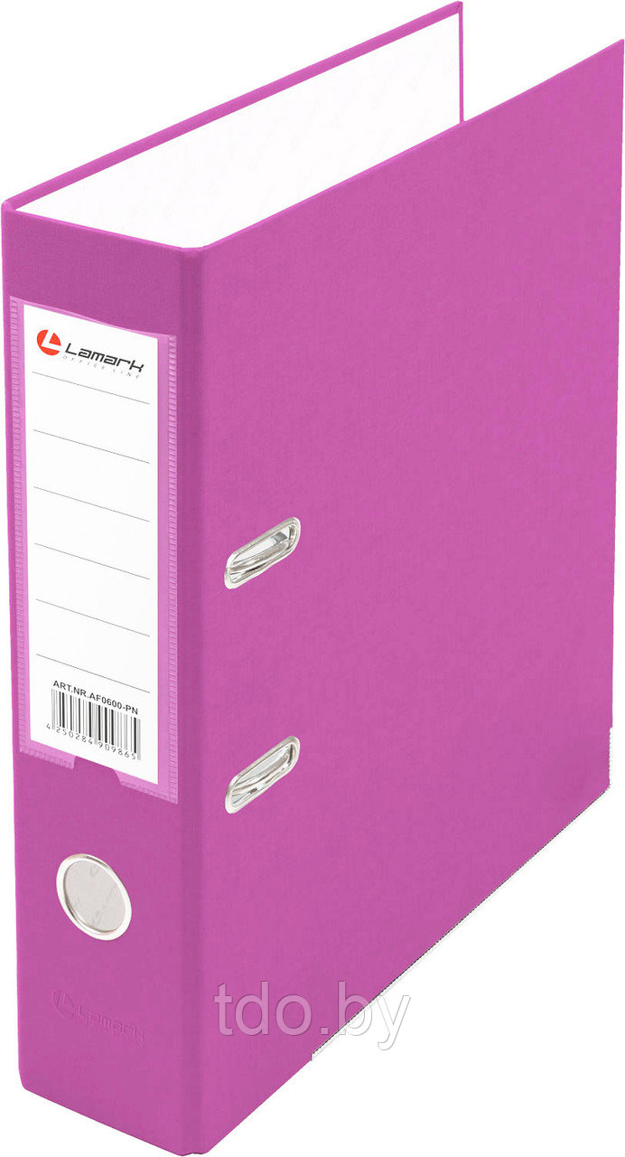Папка-регистратор PP 80мм розовый, метал.окантовка/карман, собранная - фото 1 - id-p200954164