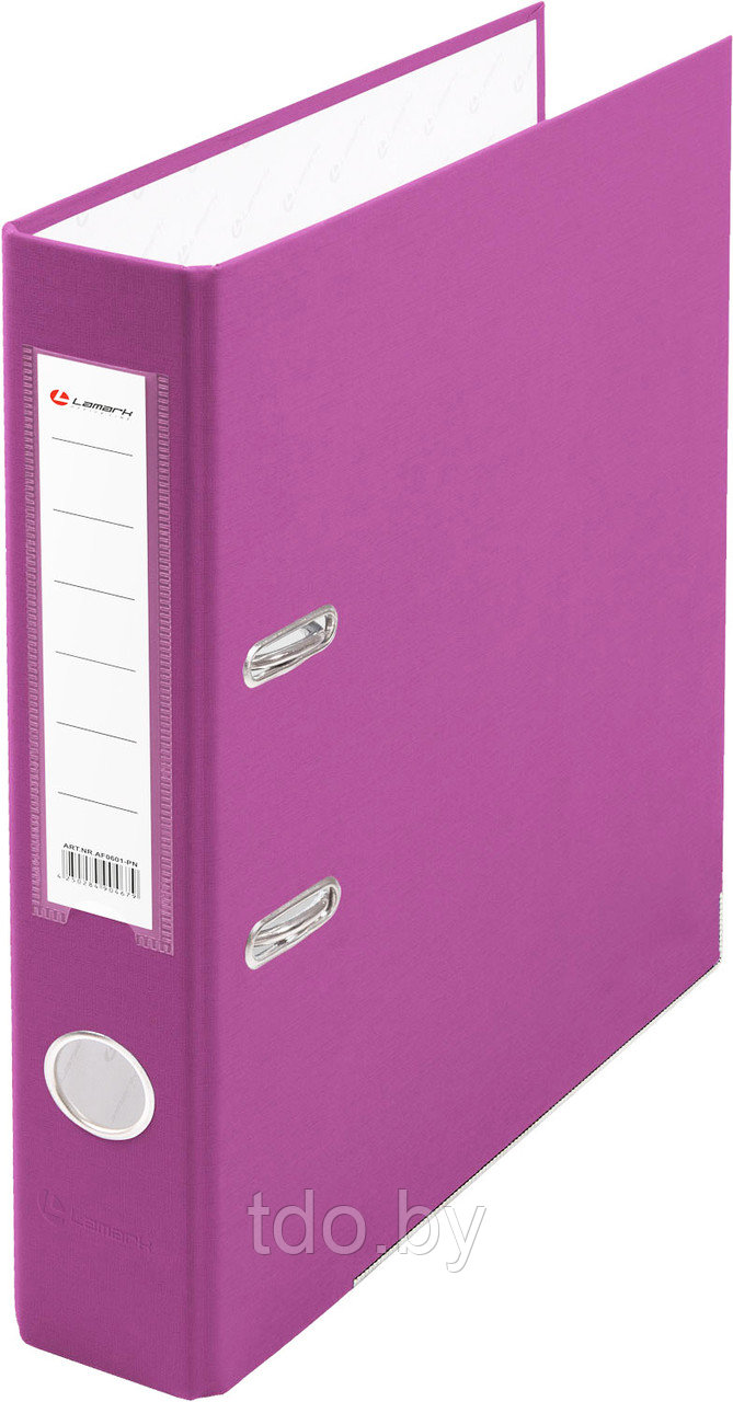 Папка-регистратор PP 50мм розовый, метал.окантовка/карман, собранная - фото 1 - id-p200954165