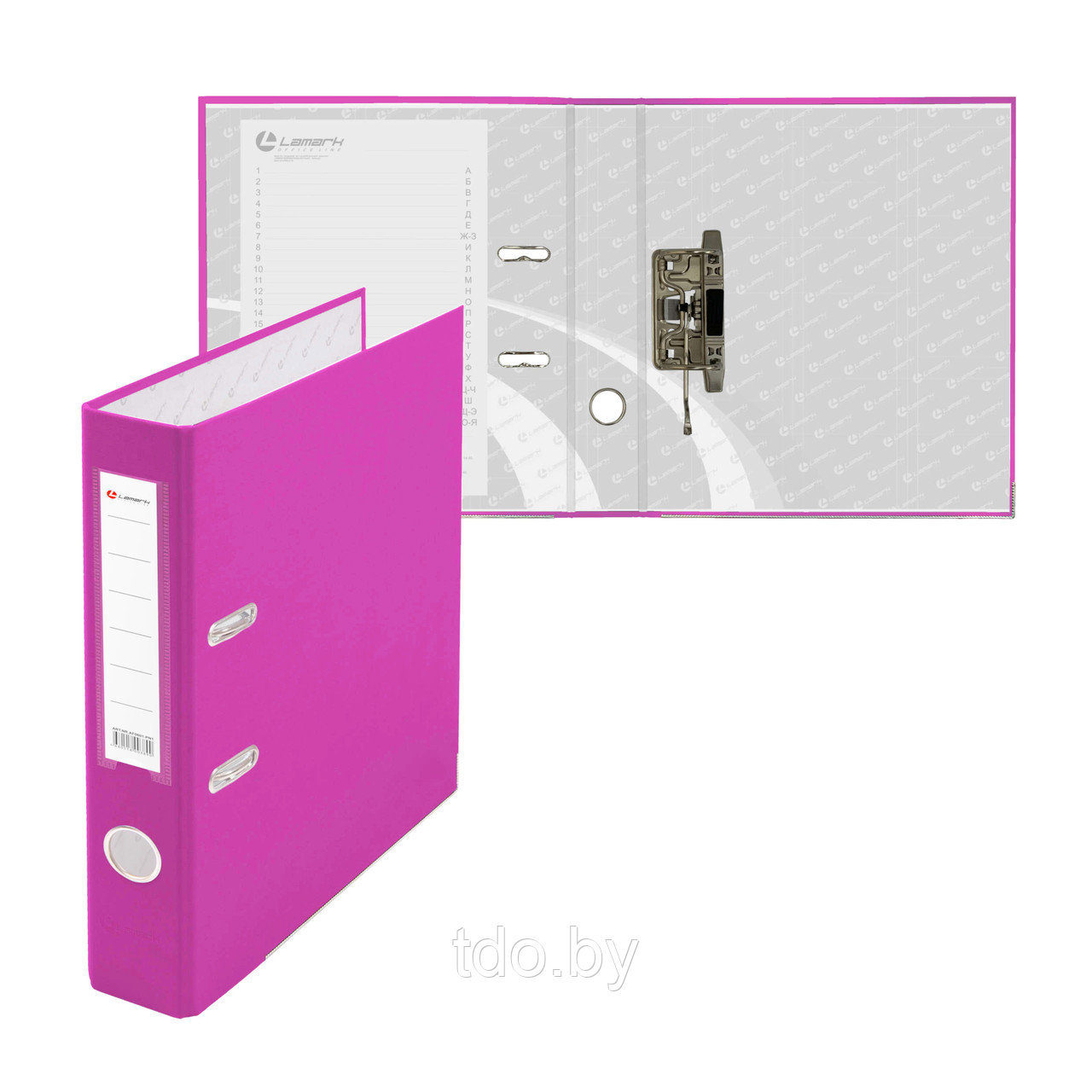 Папка-регистратор PP 50мм розовый, метал.окантовка/карман, собранная - фото 2 - id-p200954165