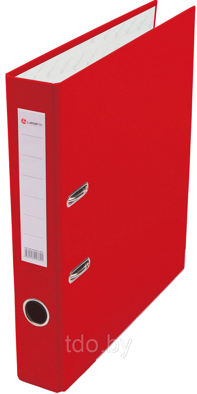 Папка-регистратор PP 50 мм красный, метал.окантовка/карман, собранная - фото 8 - id-p200954166