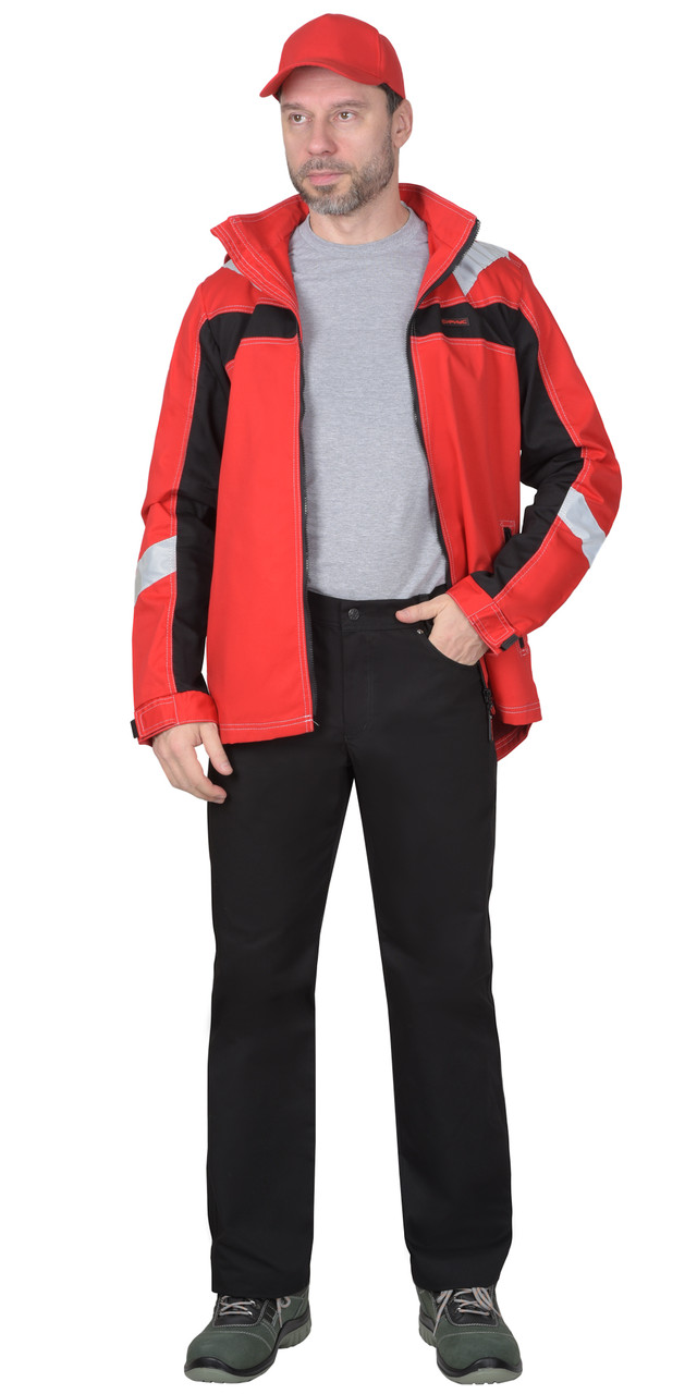Костюм СИРИУС-СИДНЕЙ куртка, брюки красный с черным - фото 1 - id-p198358033