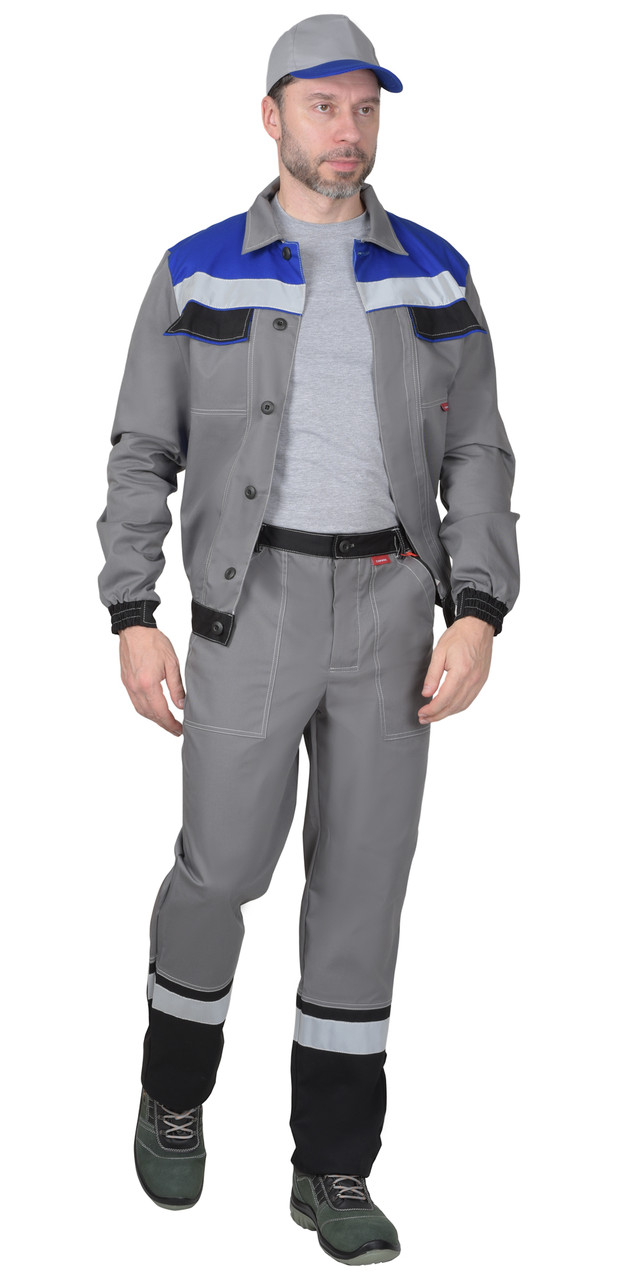 Костюм СИРИУС 5120 куртка, брюки средне-серый с васильковым и СОП
