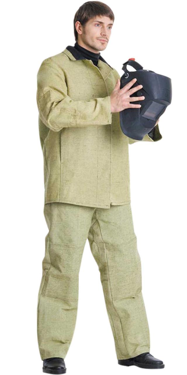 Костюм сварщика: куртка, брюки брезентовый с налокотниками и наколенниками - фото 1 - id-p198359157