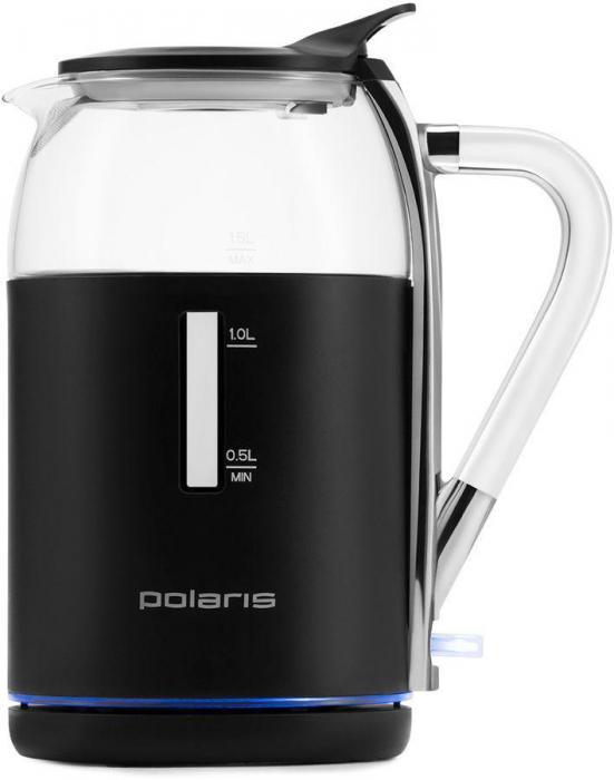 Чайник электрический Polaris PWK 1563CGL, 2200Вт, черный и прозрачный - фото 1 - id-p200510244