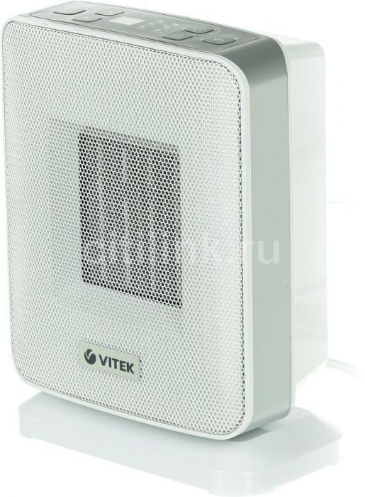 Тепловентилятор керамический Vitek VT-2052, 1500Вт, с термостатом, 2 режима, белый [2052-vt-01] - фото 1 - id-p200508576