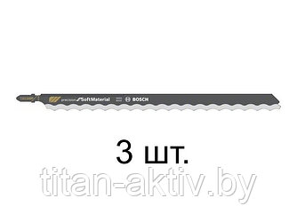 Пилка лобз. по мягким матер. T1013AWP (3 шт.) BOSCH (пропил прямой, тонкий, точный угловой рез)