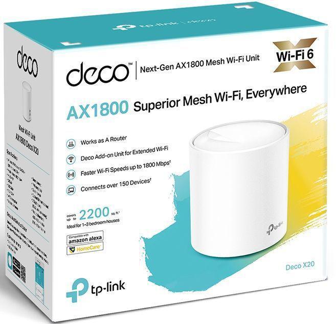 Бесшовный Mesh роутер TP-LINK Deco X20, AX1800, белый [deco x20(1-pack)] - фото 2 - id-p200509213