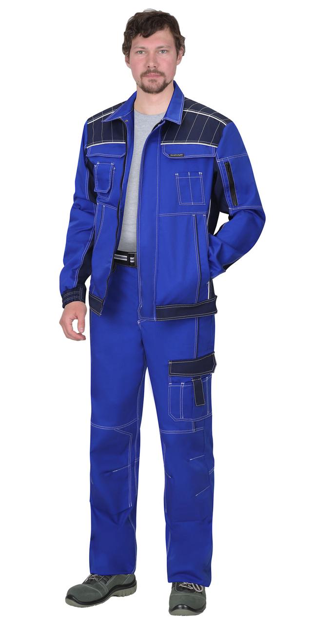Костюм СИРИУС-ПРЕСТИЖ куртка, брюки, васильковый с синим