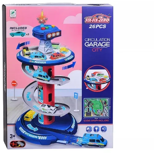 Детский игровой набор гараж парковка  кольцевая+3 машинки  660-23