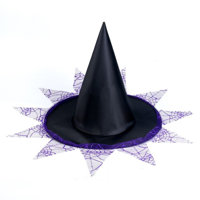 Карнавальный аксессуар Шляпа Ведьма «Лохмотья» цвет фиолетовый - фото 1 - id-p201211068