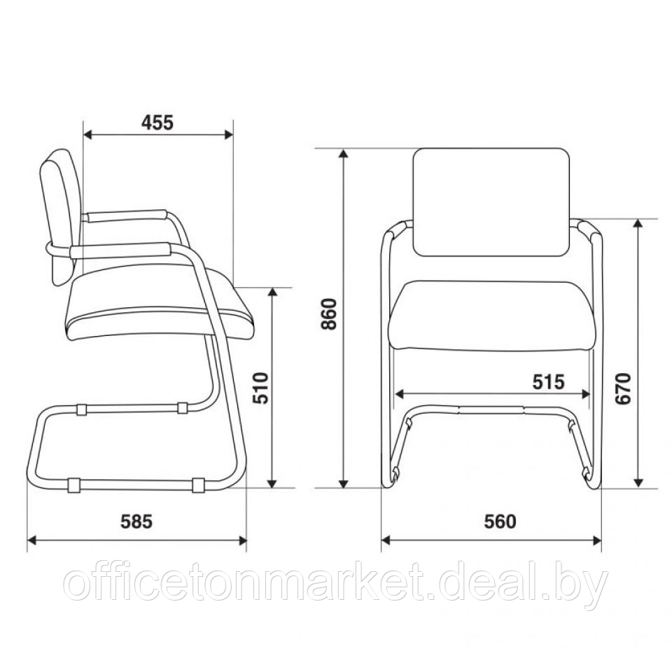 Кресло на полозьях "CH-599AV TW-01", сетка, ткань, металл, черный - фото 5 - id-p201218987