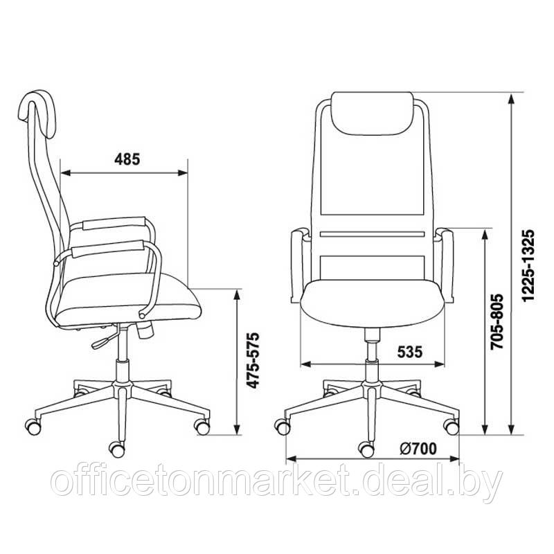 Кресло для руководителя "Бюрократ KB-9/DG", ткань, металл, синий - фото 6 - id-p201218988