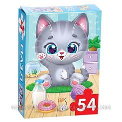Пазл детский «Радостный котик», 54 элемента