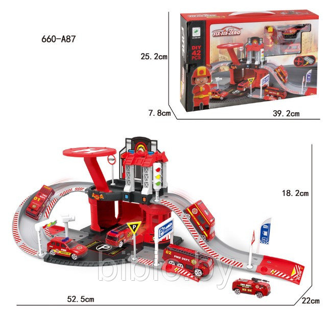 Детский игровой набор паркинг Пожарная станция 660-A87 для мальчиков - фото 2 - id-p201229410