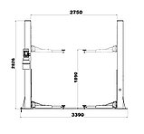 Подъемник двухстоечный г/п 4000 кг. электрогидравлический KraftWell арт. KRW4MLBL, фото 2