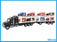 Детский игровой набор Автовоз 666-93A для мальчиков, фура, трейлер, грузовик с машинками