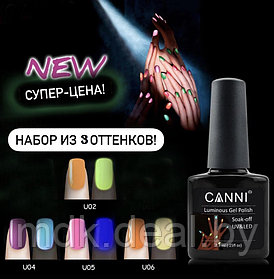 Набор люминесцентных гель-лаков CANNI (3 шт.)