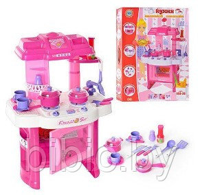 Детский игровой набор Кухня 008-26 с водой, светом, звуком, 15 предметов, игрушка для девочек - фото 2 - id-p201230440
