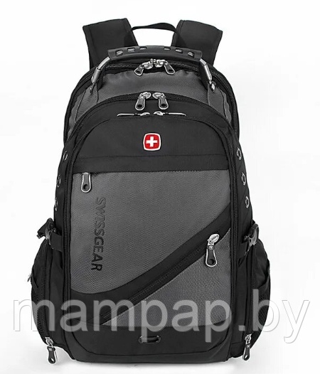 Городской Рюкзак SWISSGEAR 8810 + USB + AUX + дождевик /Серый