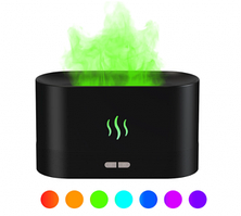 Аромадиффузор - ночник с эффектом пламени Flame Humidifier SL-168 с пультом ДУ Черный Матовый/Цветное пламя