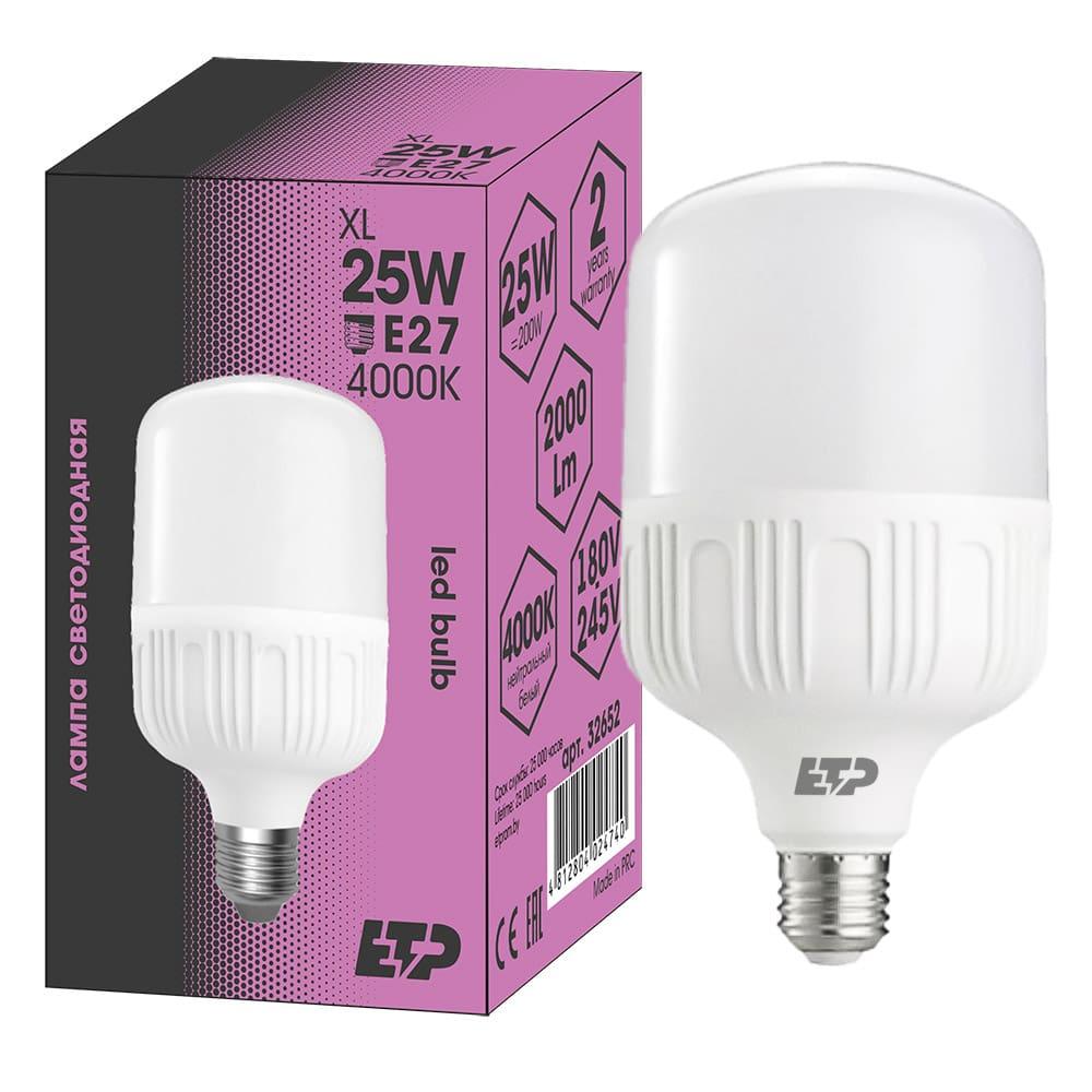 Лампа светодиодная 25W XL 4000K E27 ETP - фото 1 - id-p193935261
