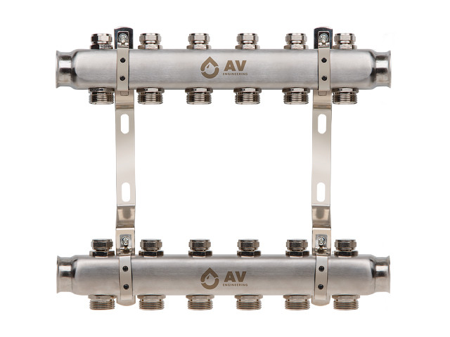 Коллекторная группа AVE162, 6 вых. AV Engineering (PRO серия Для отопления (радиаторы)) - фото 1 - id-p201252707